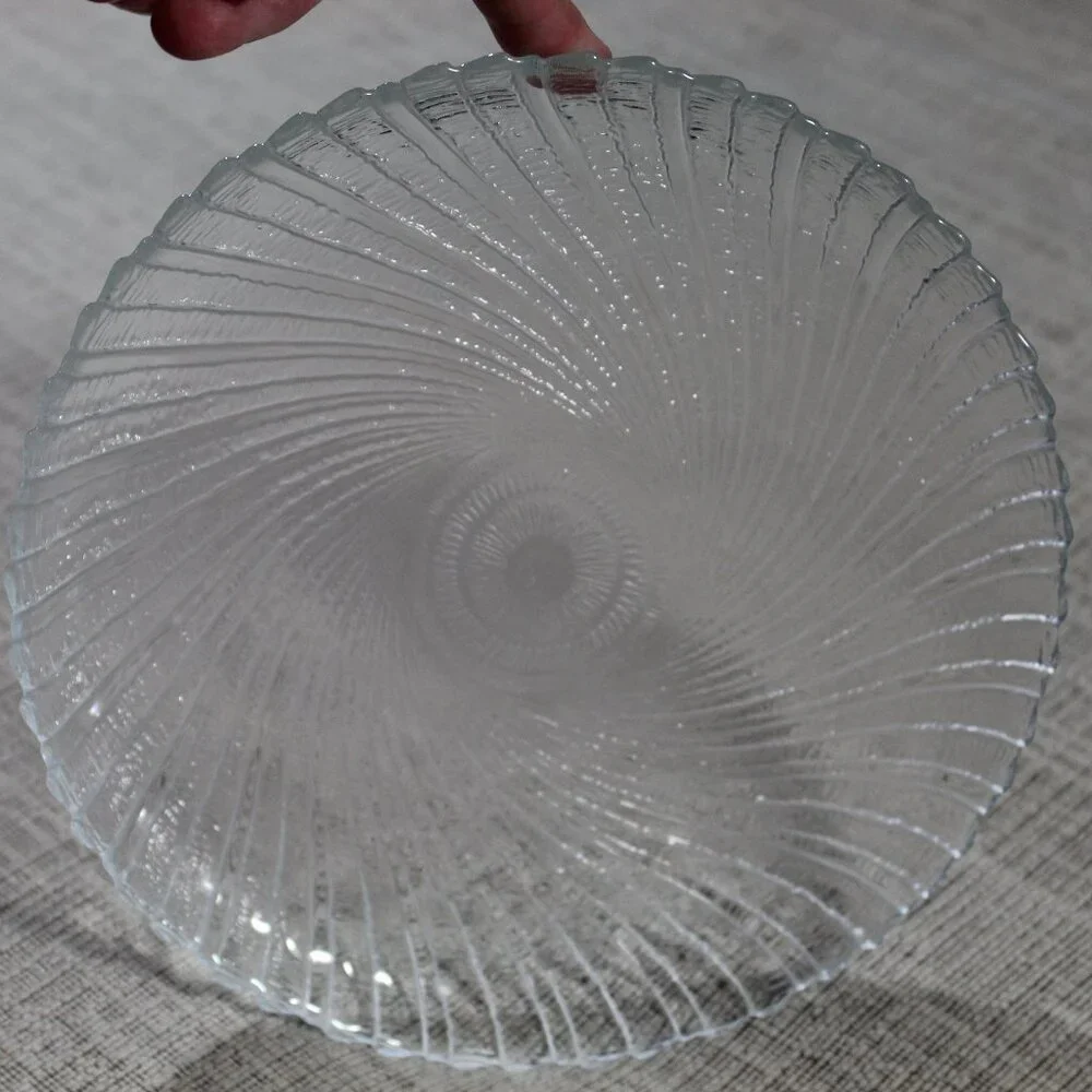 Set of 3 Vintage Arcoroc Seabreeze Clear Glass Dessert Salad Plates